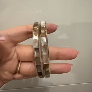 Set of 2 Mother-of-Pearl Mosaic Bangles